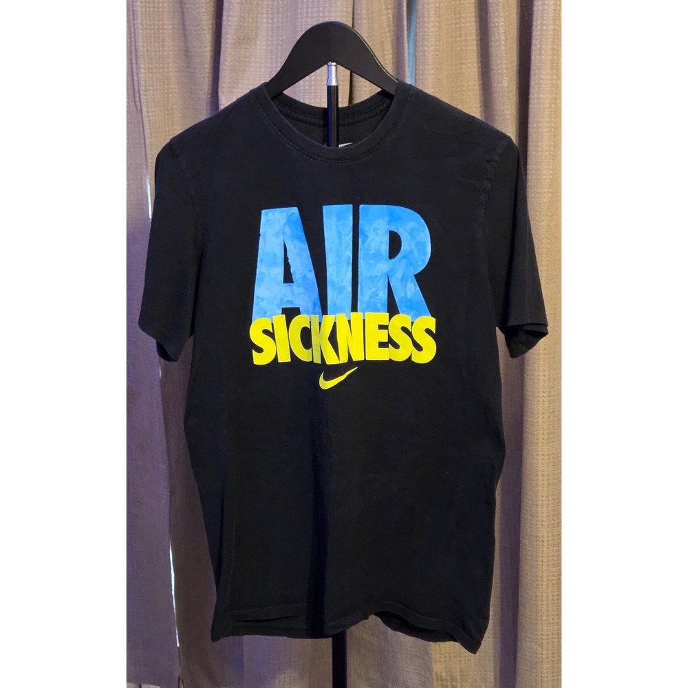 Nike Air Sickness Graphic T-Shirt Men's Size Medium Black‎ Blue Yellow